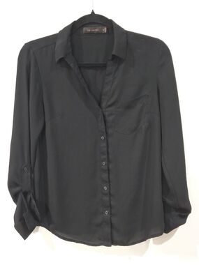 The Limited Sz Xs Black Button-Down Shirt